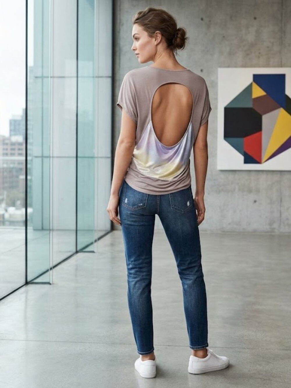 Express Women's Shirt Grey Graphic Tee XS